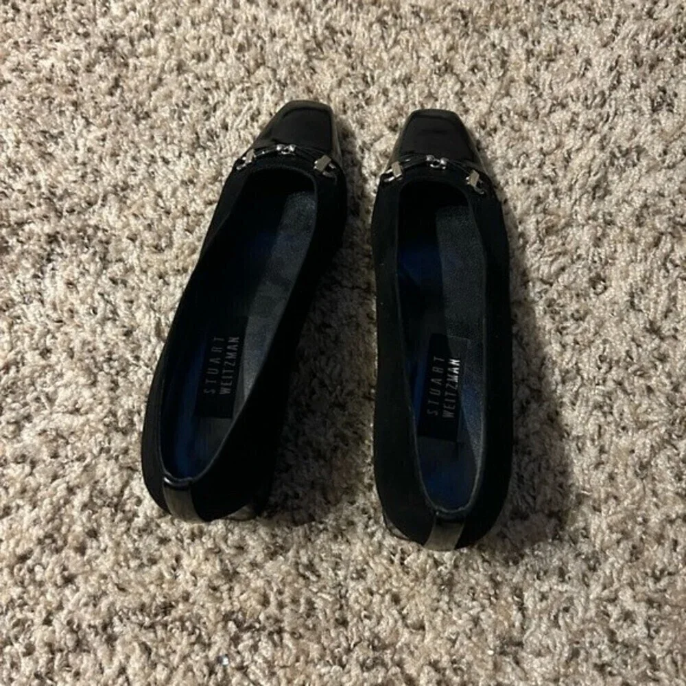Stuart Weitzman Black Heels with Silver Accents - Picture 8 of 10